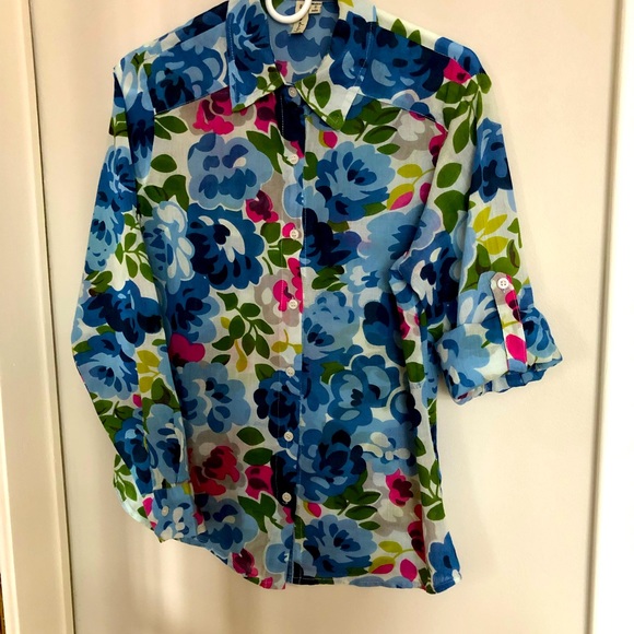 Long sleeve multicoloured floral shirt - Picture 2 of 5